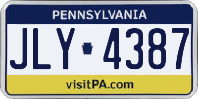 PA license plate JLY4387