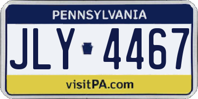 PA license plate JLY4467