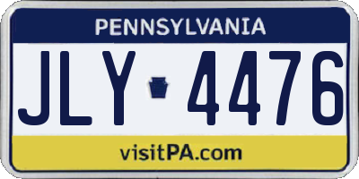 PA license plate JLY4476