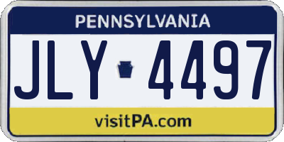 PA license plate JLY4497