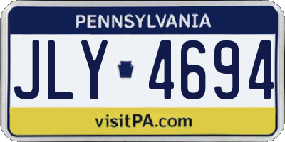 PA license plate JLY4694