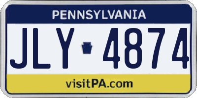 PA license plate JLY4874