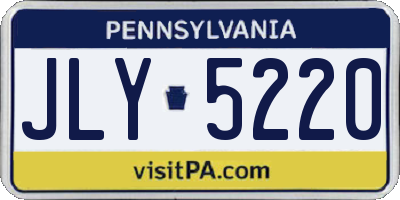 PA license plate JLY5220