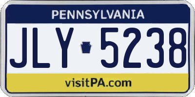 PA license plate JLY5238