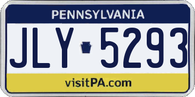 PA license plate JLY5293