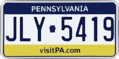 PA license plate JLY5419