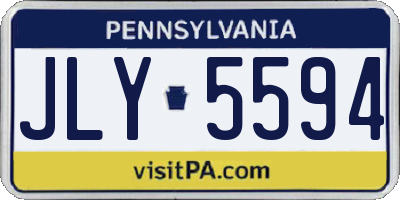 PA license plate JLY5594