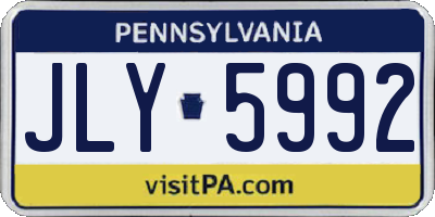 PA license plate JLY5992