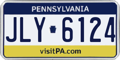 PA license plate JLY6124