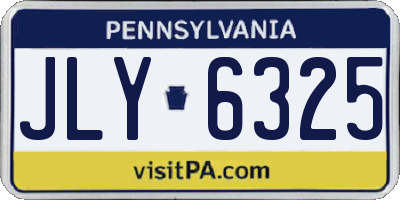 PA license plate JLY6325
