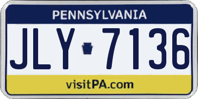 PA license plate JLY7136
