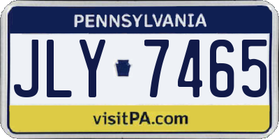 PA license plate JLY7465