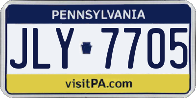 PA license plate JLY7705