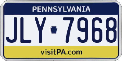 PA license plate JLY7968