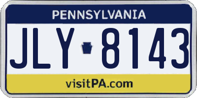 PA license plate JLY8143