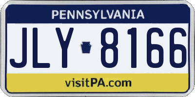 PA license plate JLY8166