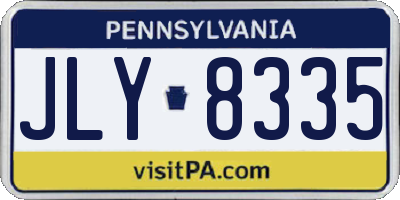 PA license plate JLY8335
