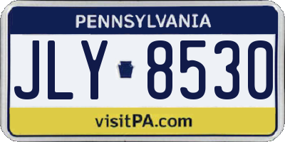 PA license plate JLY8530
