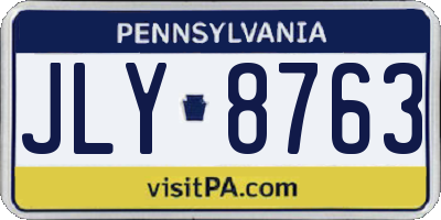 PA license plate JLY8763
