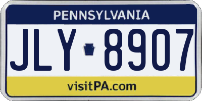 PA license plate JLY8907