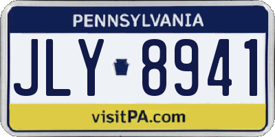PA license plate JLY8941