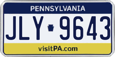 PA license plate JLY9643