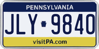 PA license plate JLY9840
