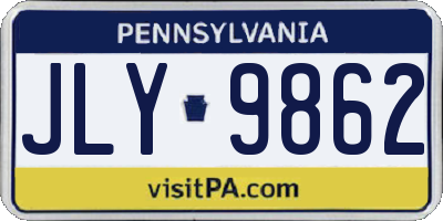 PA license plate JLY9862