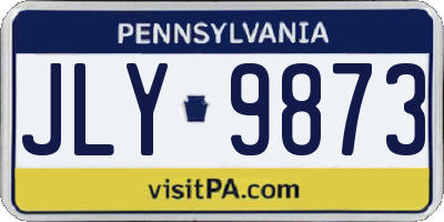 PA license plate JLY9873