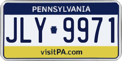 PA license plate JLY9971