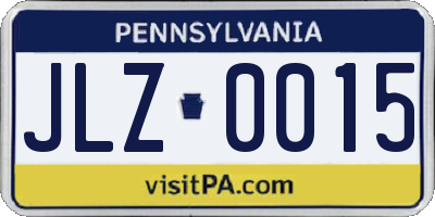 PA license plate JLZ0015