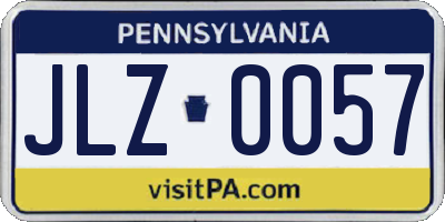 PA license plate JLZ0057