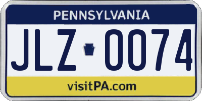 PA license plate JLZ0074