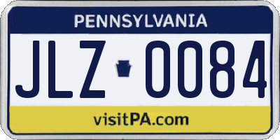 PA license plate JLZ0084