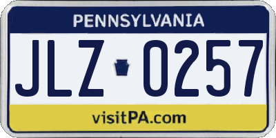 PA license plate JLZ0257