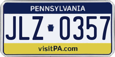 PA license plate JLZ0357
