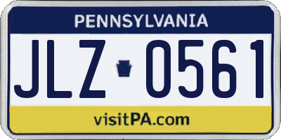 PA license plate JLZ0561