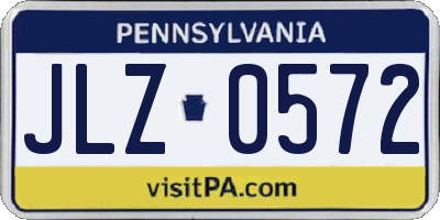 PA license plate JLZ0572
