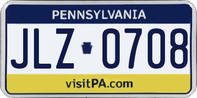PA license plate JLZ0708
