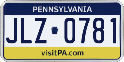 PA license plate JLZ0781
