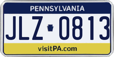 PA license plate JLZ0813