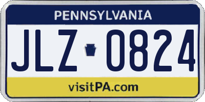 PA license plate JLZ0824