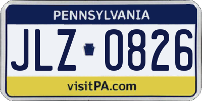 PA license plate JLZ0826