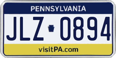 PA license plate JLZ0894