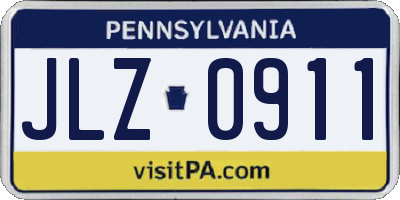 PA license plate JLZ0911