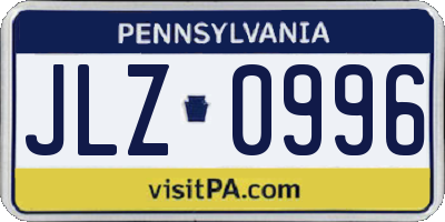 PA license plate JLZ0996