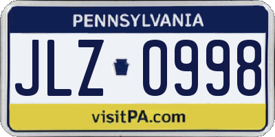 PA license plate JLZ0998