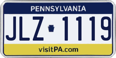 PA license plate JLZ1119