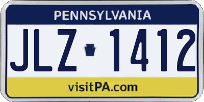 PA license plate JLZ1412