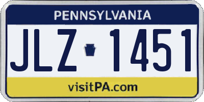 PA license plate JLZ1451